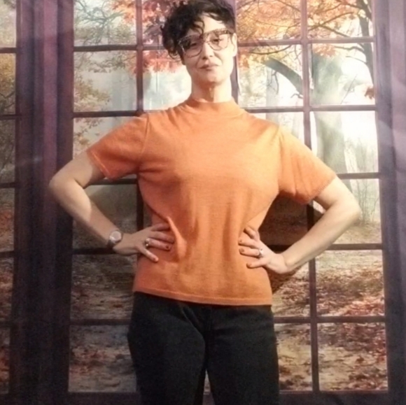 Sag Harbor Petites Orange Spice Sweater Tee Size Medium - Picture 5 of 6